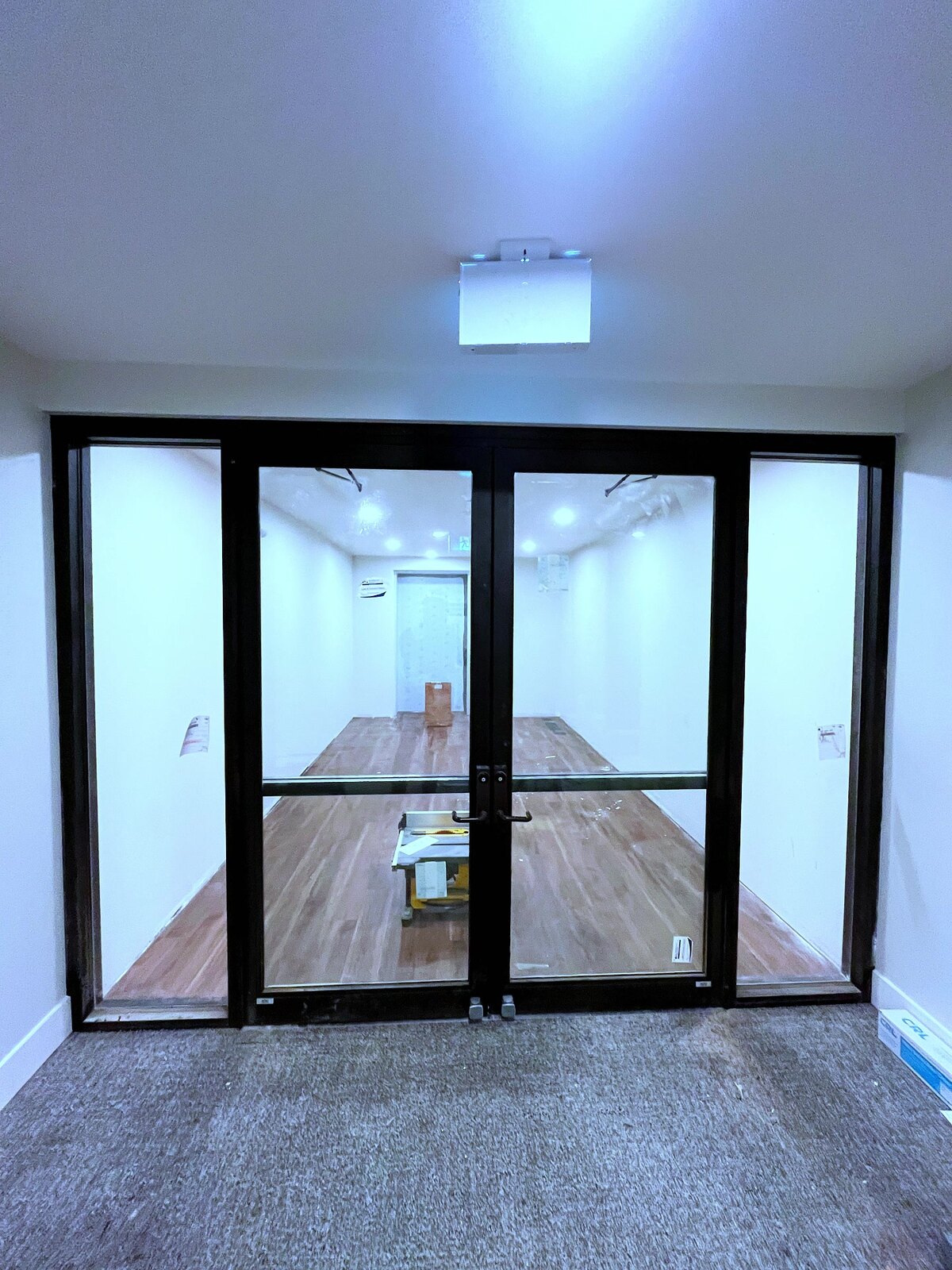 Black aluminum commercial glass entrance doors