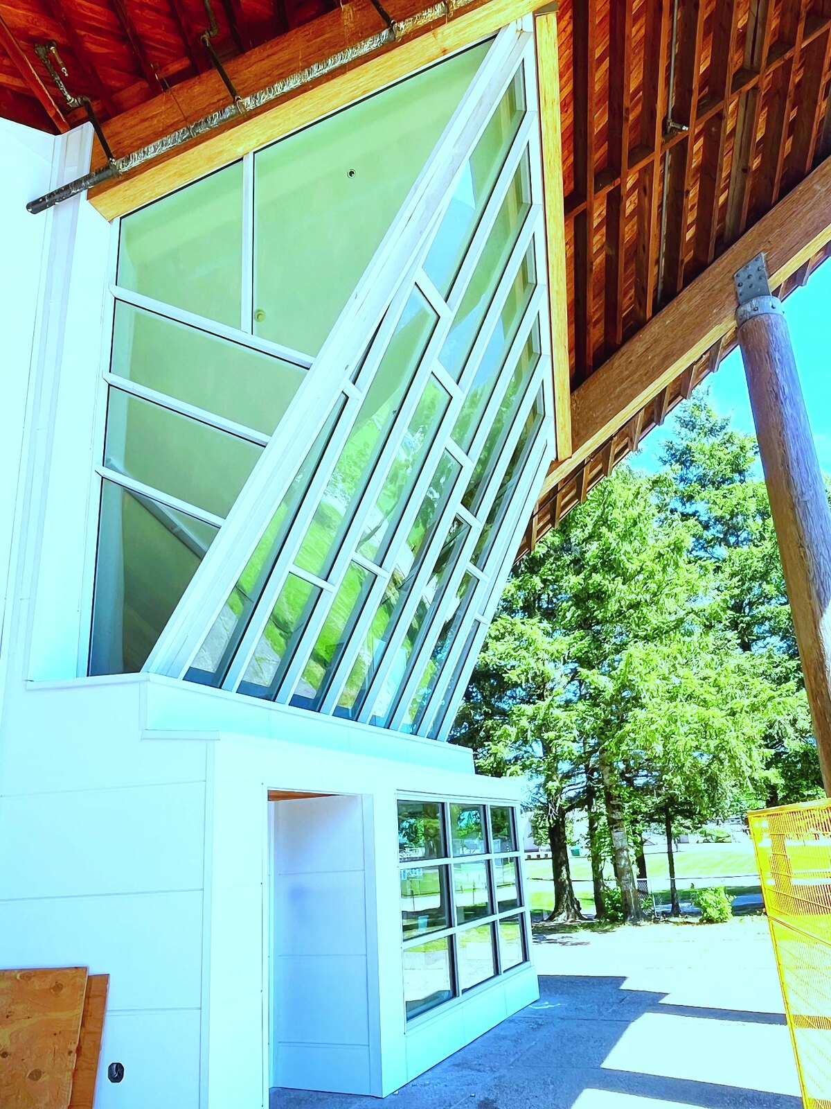 Custom multi-level commercial window-wall installation